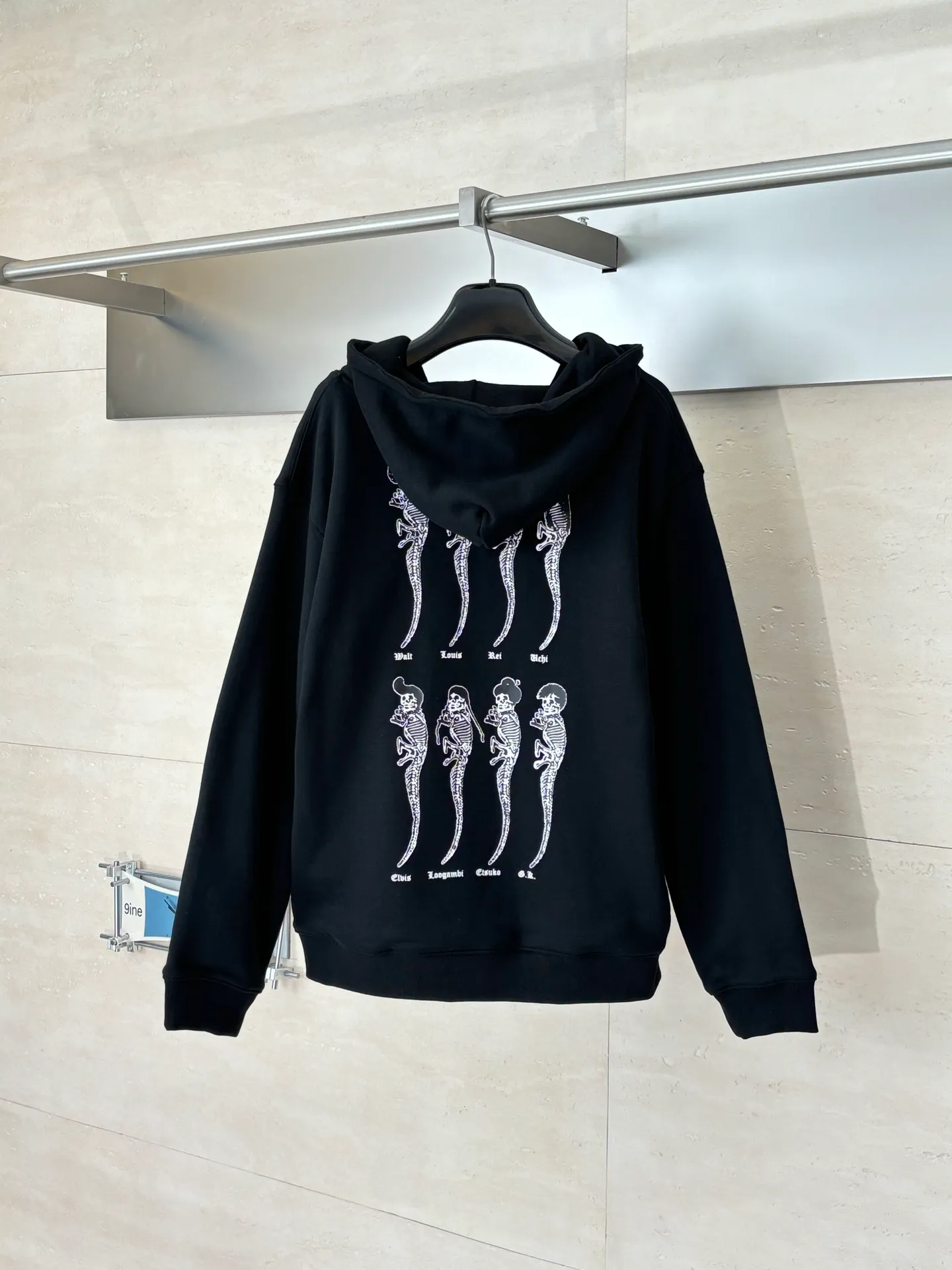 P486 Chrome Heart*/Chrome Heart Ch black skull zipper hooded sweatshirt Size: S/M/L/XL